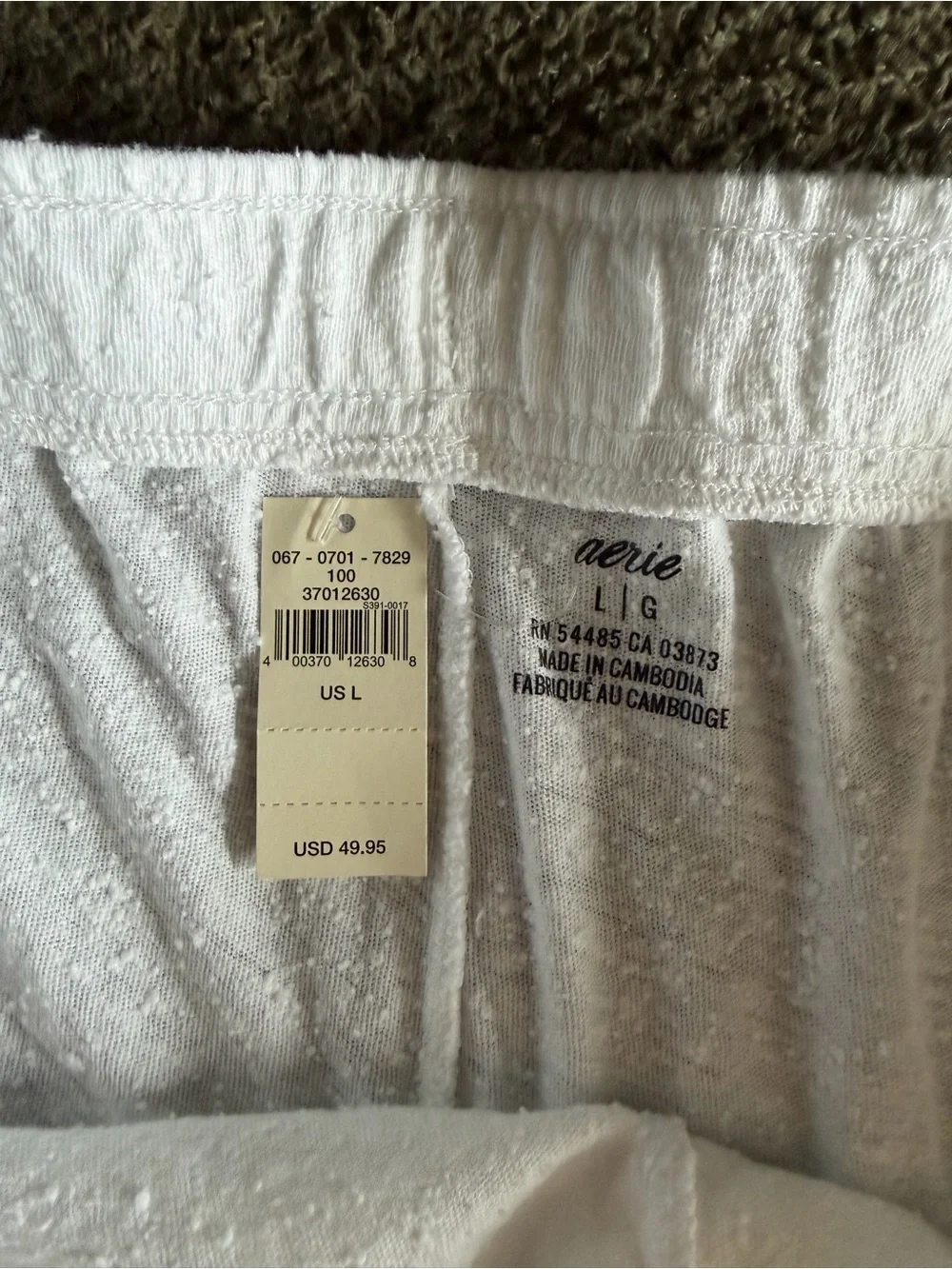 Aerie White Jogger Harem Pants Size L — NWT - Picture 2 of 3